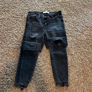 Trendy Black Distressed Skinny Jeans for Women